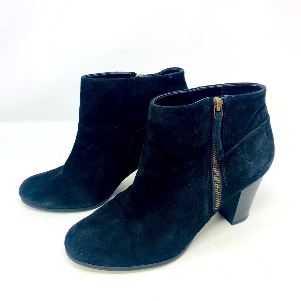 Cole Haan Black Suede Leather Ankle Booties Size 10